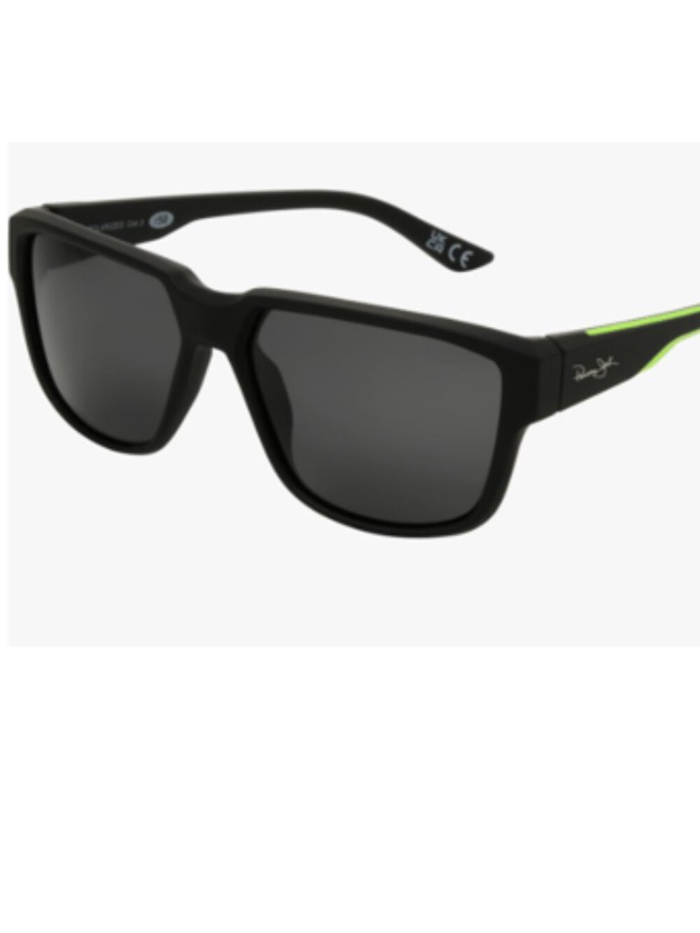 Foster Grant Men's Simon Square Sunglasses in Black and Neon Green